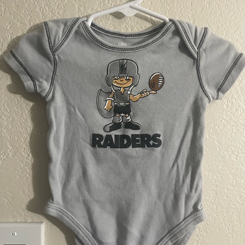 NFL Raiders Gray Baby Bodysuit